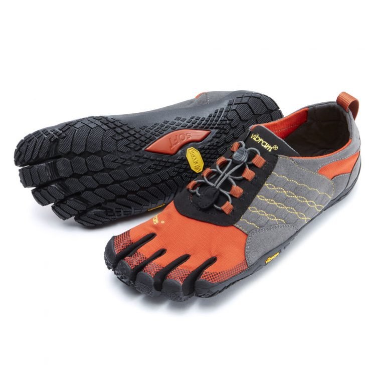 Vibram Trek Ascent Outdoor-fitnessschoenen voor heren, Multicolore Grey Orange Black, 46 EU